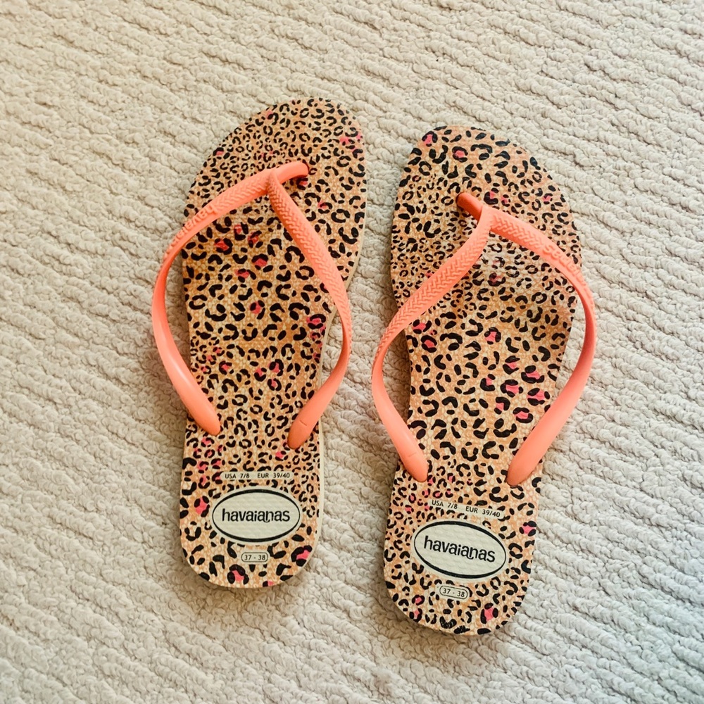 Pink Leopard with Pink straps Flip Flops